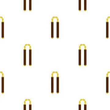 Nunchaku weapon pattern seamless Stock Illustration