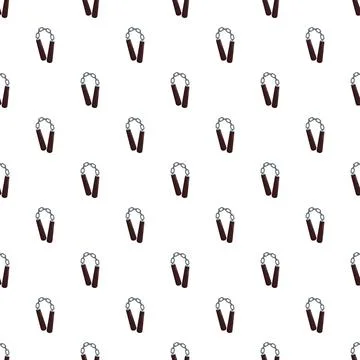 Nunchaku weapon repeating pattern for martial arts Stock Illustration