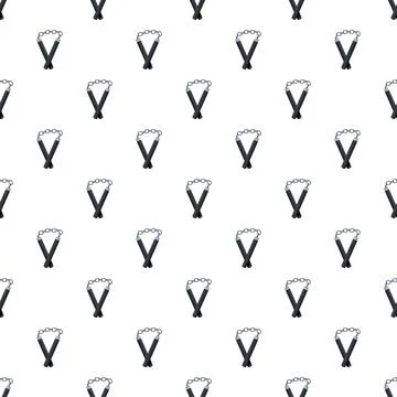 Nunchaku weapon repeating seamless pattern training equipment Stock Illustration