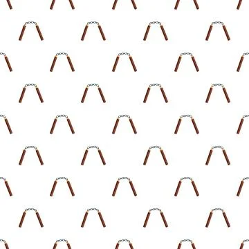 Nunchaku weapon seamless pattern for martial arts design Stock Illustration