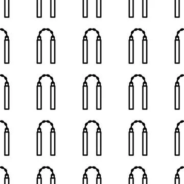 Nunchucks seamless pattern vector illustration Illustrazione stock