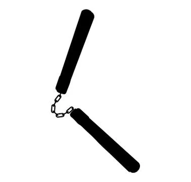 Nunchucks on white Illustrazione stock