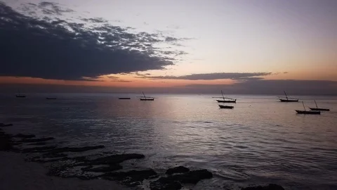 Nungwi Beach Zanzibar/Tanzania hyperlapse 1k double speed Stock Footage