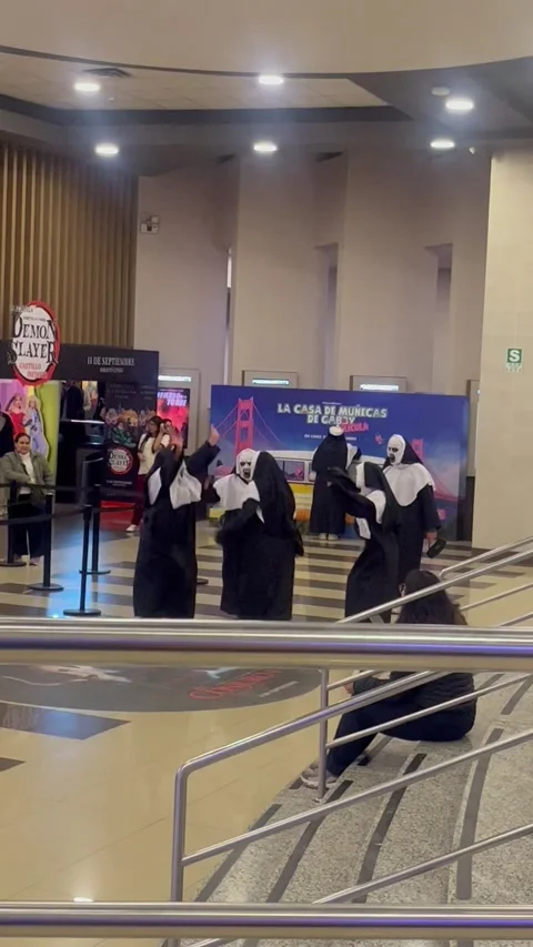 Nuns Night Out for Conjuring 2, Lima, Peru - 05 Sep 2025 Stock Footage 317192936