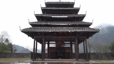 Nuo opera masks in the Drum Tower Stock Footage 235133942