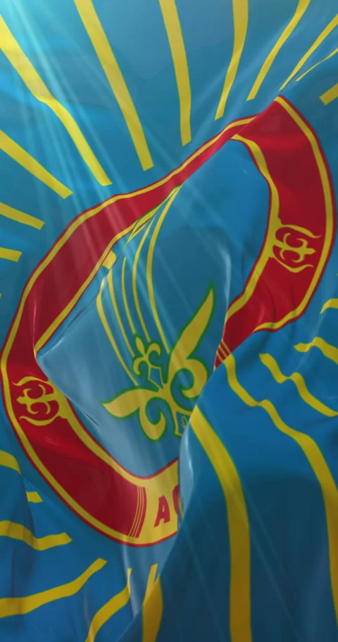 Nur-Sultan Flag, Kazakhstan. Loop. 4K Vertical Stock Footage 308530687