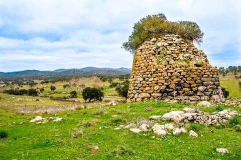 A nuraghe, the main type of ancient edifice in Sardinia, Italy Stock Photos