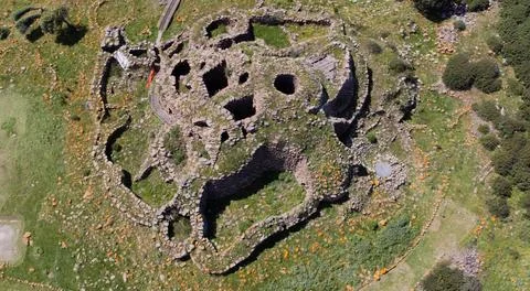 Nuraghe - nuragic complex of seruci in gonnesa in southern sardinia Stock Photos