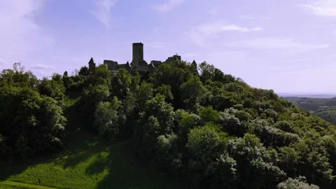 Nurburg Castle - Located in the German Eifel Mountains - Nurburgring Video stock 90580603