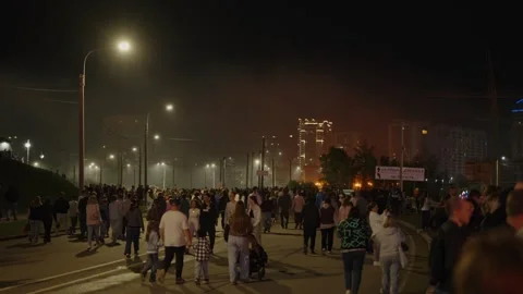 Nürburgring, Germany - 2026, May 9: a mass walk of city residents Stock Footage 334590491