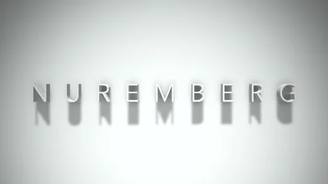 Nuremberg  3D title animation with shadows on a white background Stock Footage 296001764
