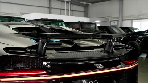 Nuremberg, Bavaria, Germany – 20. July 2025 Spoiler of the Bugatti Chiron Stock Footage 313455361