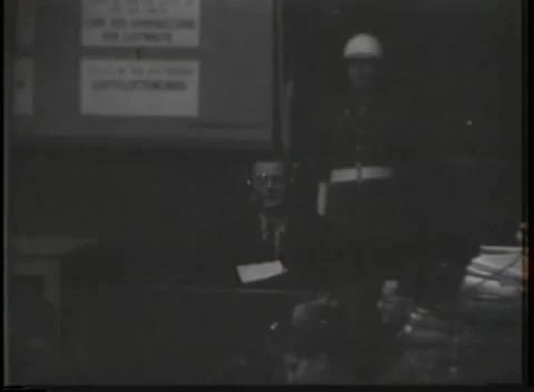 NUREMBERG, GERMANY - 1946: War Crimes Trials — Spectacles at the box rail Stock Footage 342819587