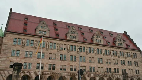 Nuremberg, Germany, August 1, 2023. Static footage of the courthouse: world Stock Footage 249965695