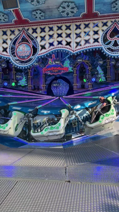 Nuremberg, Germany, September 30, 2025: Fair in Germany. Carousels and rides Stock Footage 286238370