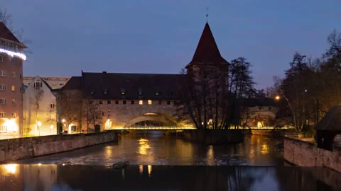 Nuremberg morning hyperlapse Stock Footage 208368907