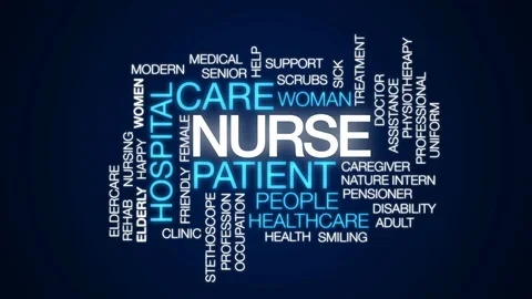 Nurse animated word cloud, text design animation. Stock Footage 79048162