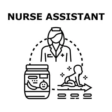 Nurse assistant profession caring for children concept Stock Illustration