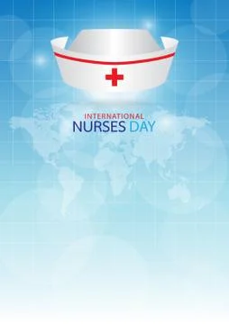 Nurse cap on blue background. Stock Illustration