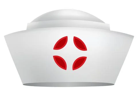 Nurse cap icon, white simple image isolated. Minimalist medical illustration Stock Illustration