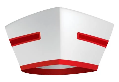 Nurse cap icon, white simple image isolated. Minimalist medical illustration Stock Illustration