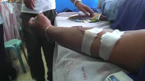 Nurse checking blood bag Stock Footage 53240753