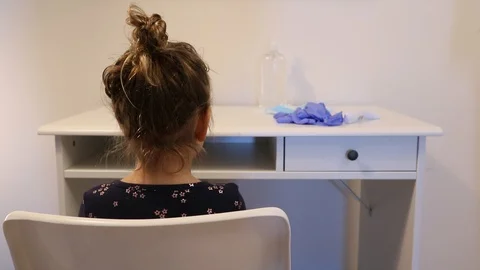 Nurse Checking Child's Temp to Fight Coronavirus on Front Line Stock Footage 126787316