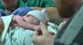 nurse checks newborn with stethoscope HD 동영상