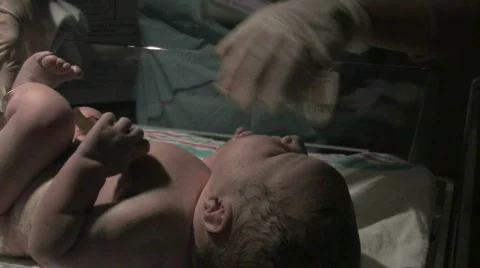 Nurse Cleaning Newborn Stock-Footage 280344