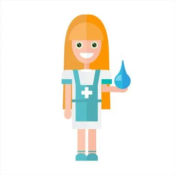 Nurse with enema. Stock Illustration