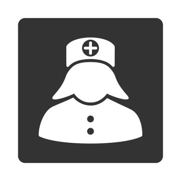 Nurse Flat Button Stock Illustration