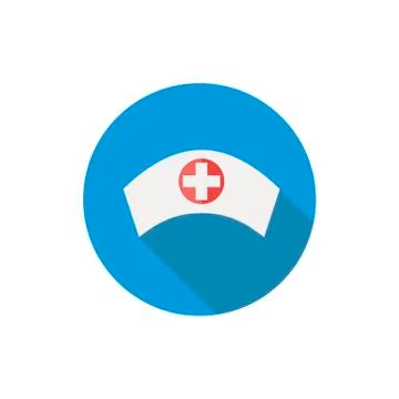 Nurse Flat Icon With Long Shadow. Medical Flat Icons. Stock Illustration