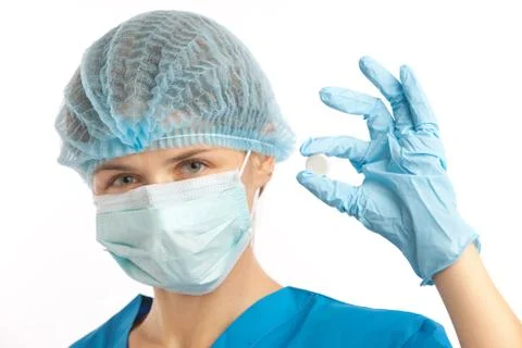 Nurse in gloves Stock Photos