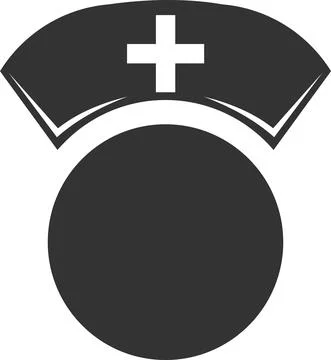 Nurse hat badge in flat style. Vector illustration isolated on a white Stock Illustration