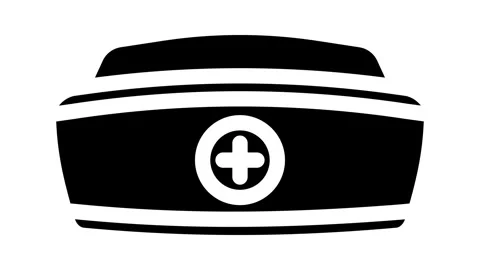 Nurse hat cap glyph icon animation Stock Footage 326744255