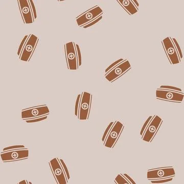 Nurse hat cap glyph vector seamless pattern 스톡 일러스트