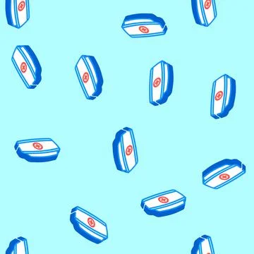 Nurse hat cap isometric icon seamless pattern Illustrazione stock