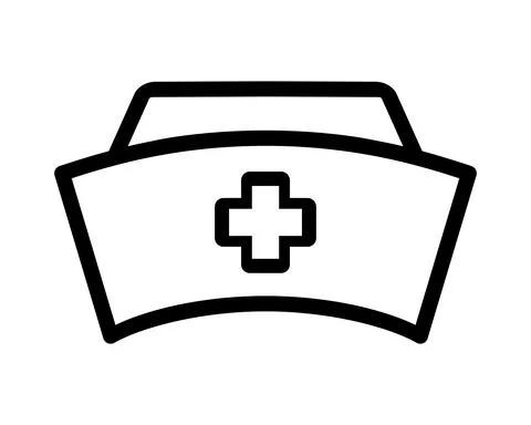 Nurse hat icon in flat design style. vector illustration. 스톡 일러스트