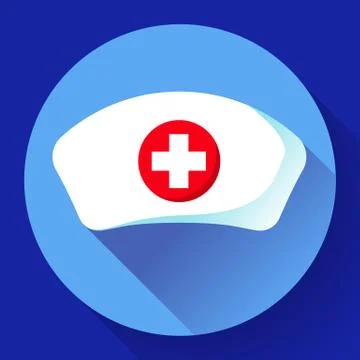 Nurse hat icon vector flat nurse icon Stock Illustration