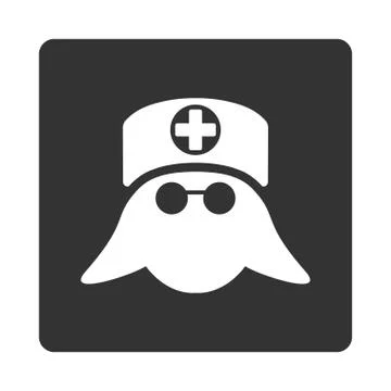 Nurse Head Flat Button Illustrazione stock