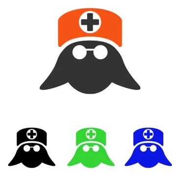 Nurse Head Flat Vector Icon Stock Illustration