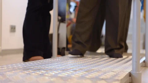 Nurse is helping to elderly man for physical therapy Stock Footage 127286731