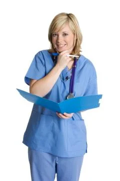 Nurse holding folder Stock Photos