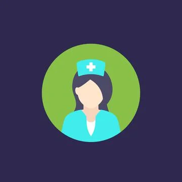 Nurse icon in flat style Illustrazione stock