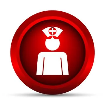 Nurse icon. Internet button on white background.. Stock Illustration