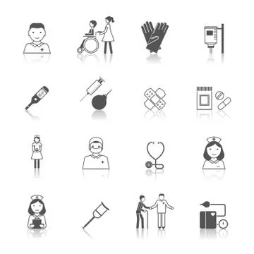Nurse icon set Stock Illustration