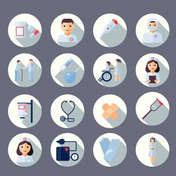 Nurse icon set Stock Illustration