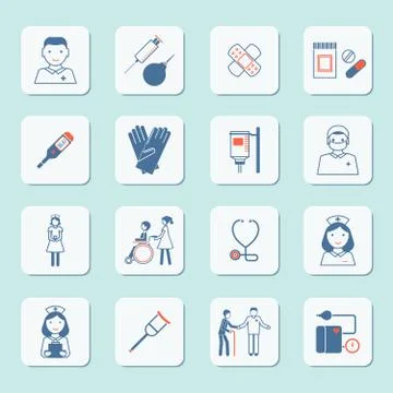 Nurse icon set Stock Illustration