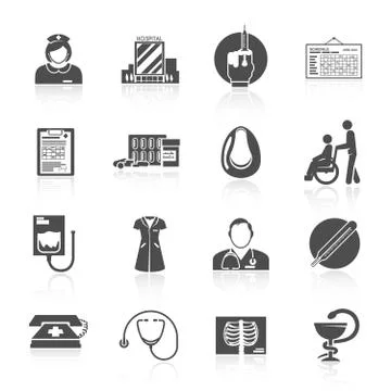 Nurse Icon Set Stock Illustration