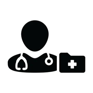 Nurse icon vector male person profile avatar with stethoscope and medical Stock Illustration